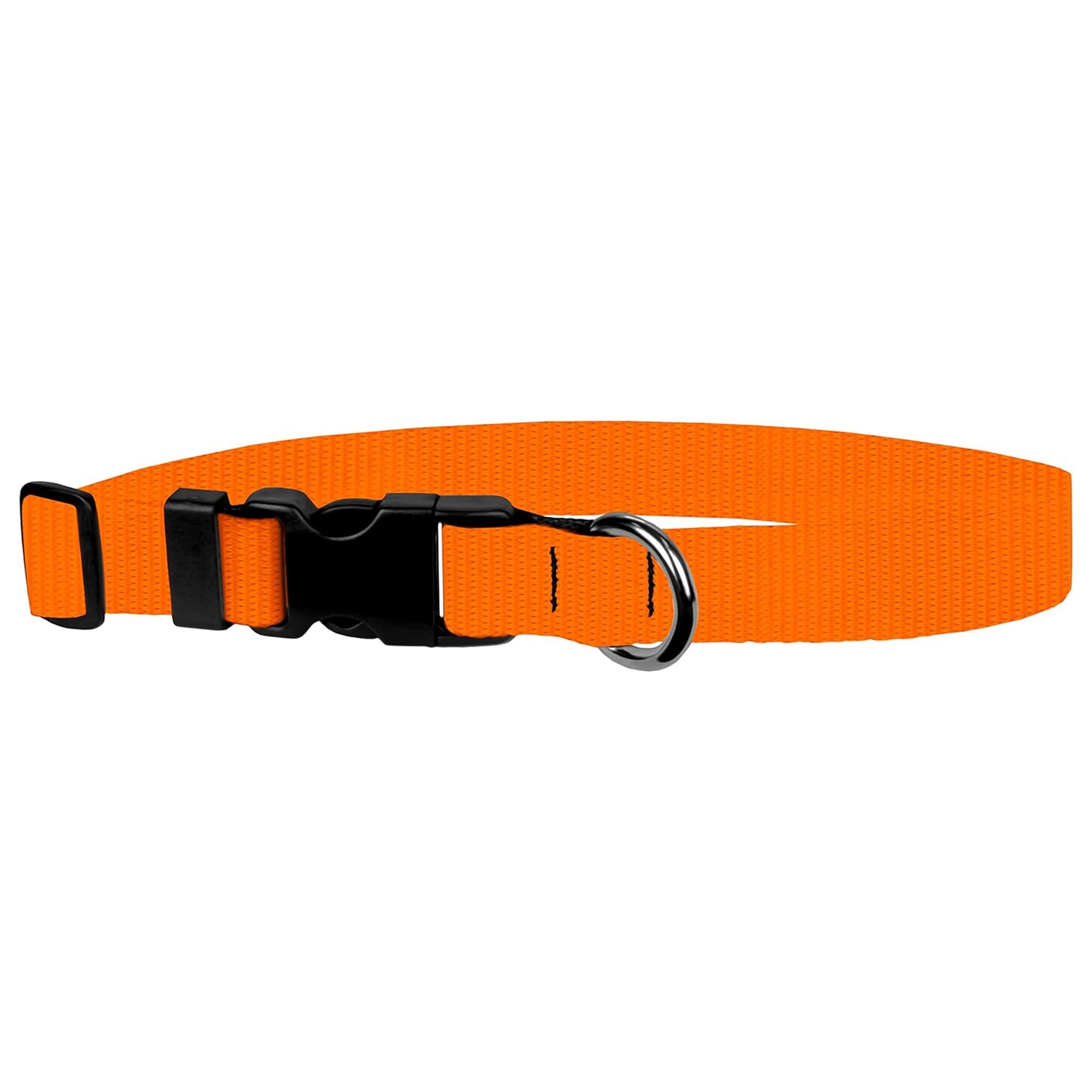 Dog Collar - Colored Adjustable Pet Collars, 1 Inch Wide, Medium, Pumpkin