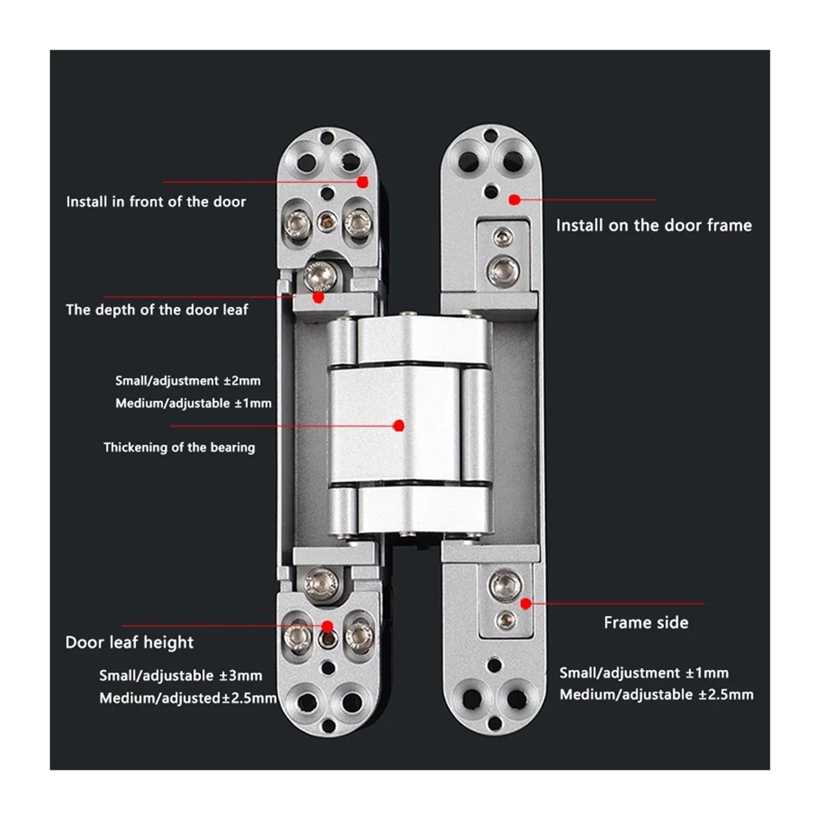 Puerta con bisagras Herrajes for muebles con bisagras Puerta de madera oculta Puerta plegable Forma oculta ajustable Capacidad de carga de 40 80 kg(AC230V)