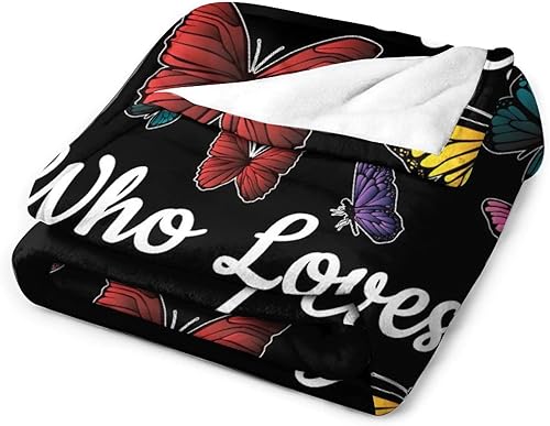 Miniatura 8 de Manta de mariposa para regalo, manta de franela polar de 40 x 50 pulgadas para niñas y niños, manta suave y cálida para sofá, cama, sofá de viaje