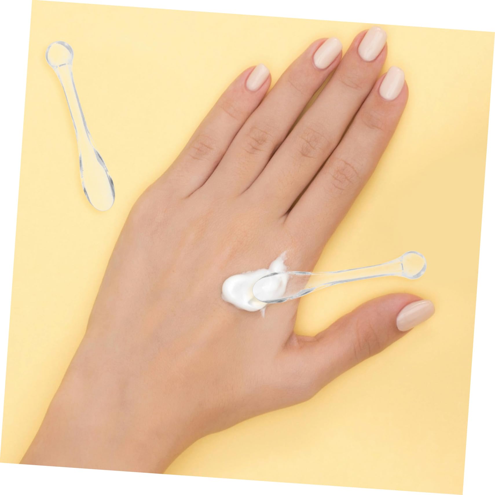 IWOWHERO Mini Makeup Spatula 50pcs Set for Cream Lotion Eye Cream Face Cream Blush Skincare Tool Reusable Cosmetic Applicator Spoons