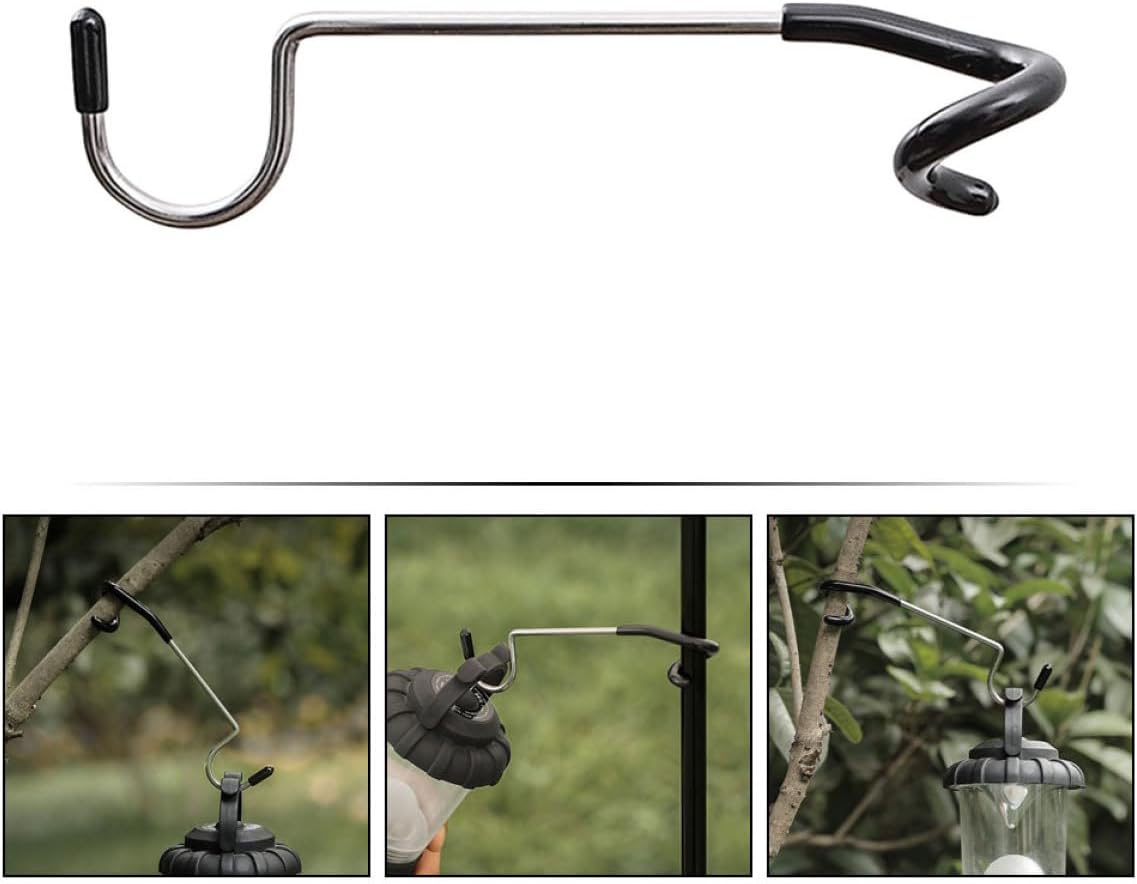 Luxshiny 3pcs S-Shape Camping Lamp Hook Hangers Metal Tent Light Hooks Non-Slip Portable Outdoor Lantern Pole Accessories for Hiking and Backpacking