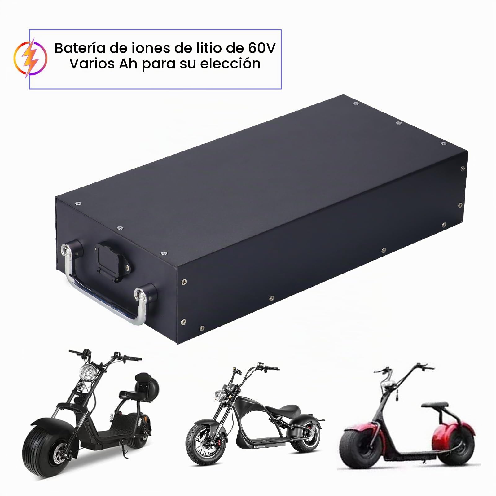 E-Scooter batería e-Bike Bicicleta pedelec batería 60V 15Ah 18Ah 20Ah 26Ah Li-Ion con Cargador (60V 20Ah)