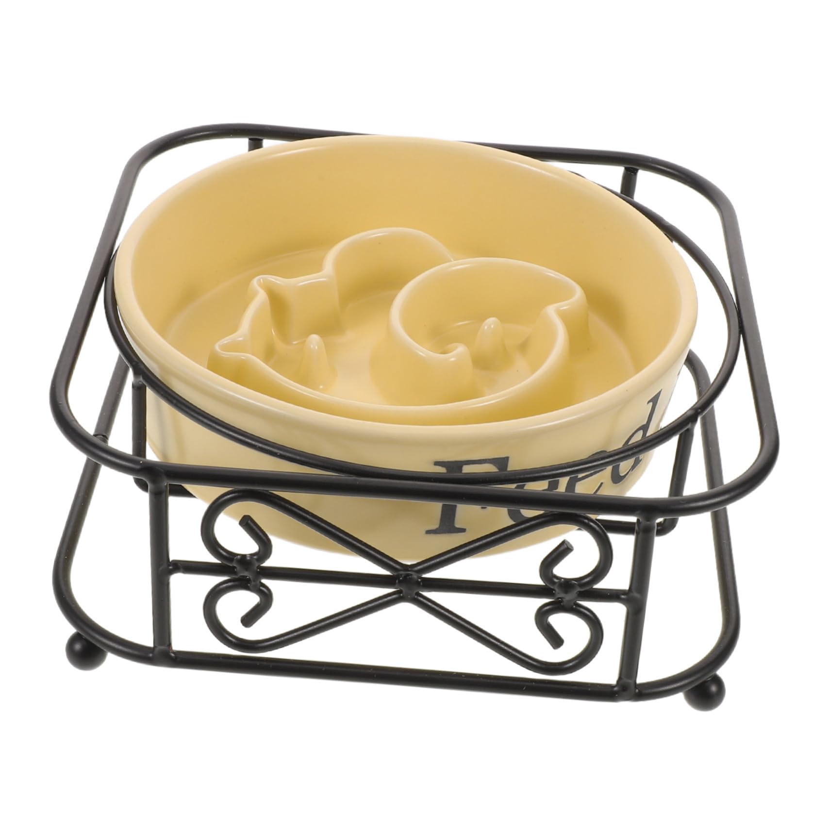 Ciotola Lenta per Cani e Cuccioli in Ceramica e Ferro | Mangiatoia Anti-ingozzamento, Facile da Pulire, Uso Quotidiano per Alimentazione di Cani e Gatti