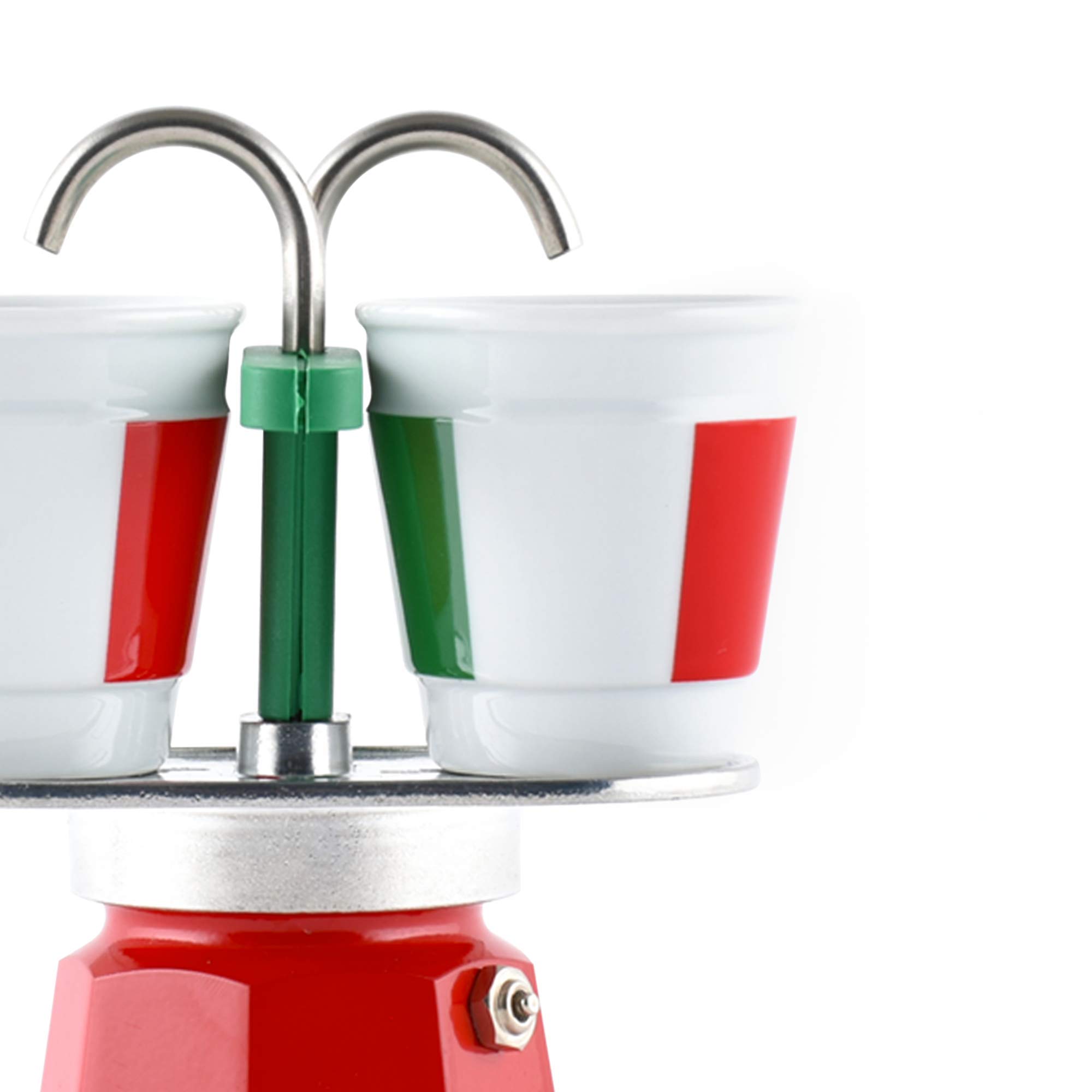 Bialetti Kaffeemaschine Mini Express Italia 2 Tassen + 2 Gläser aus Aluminium