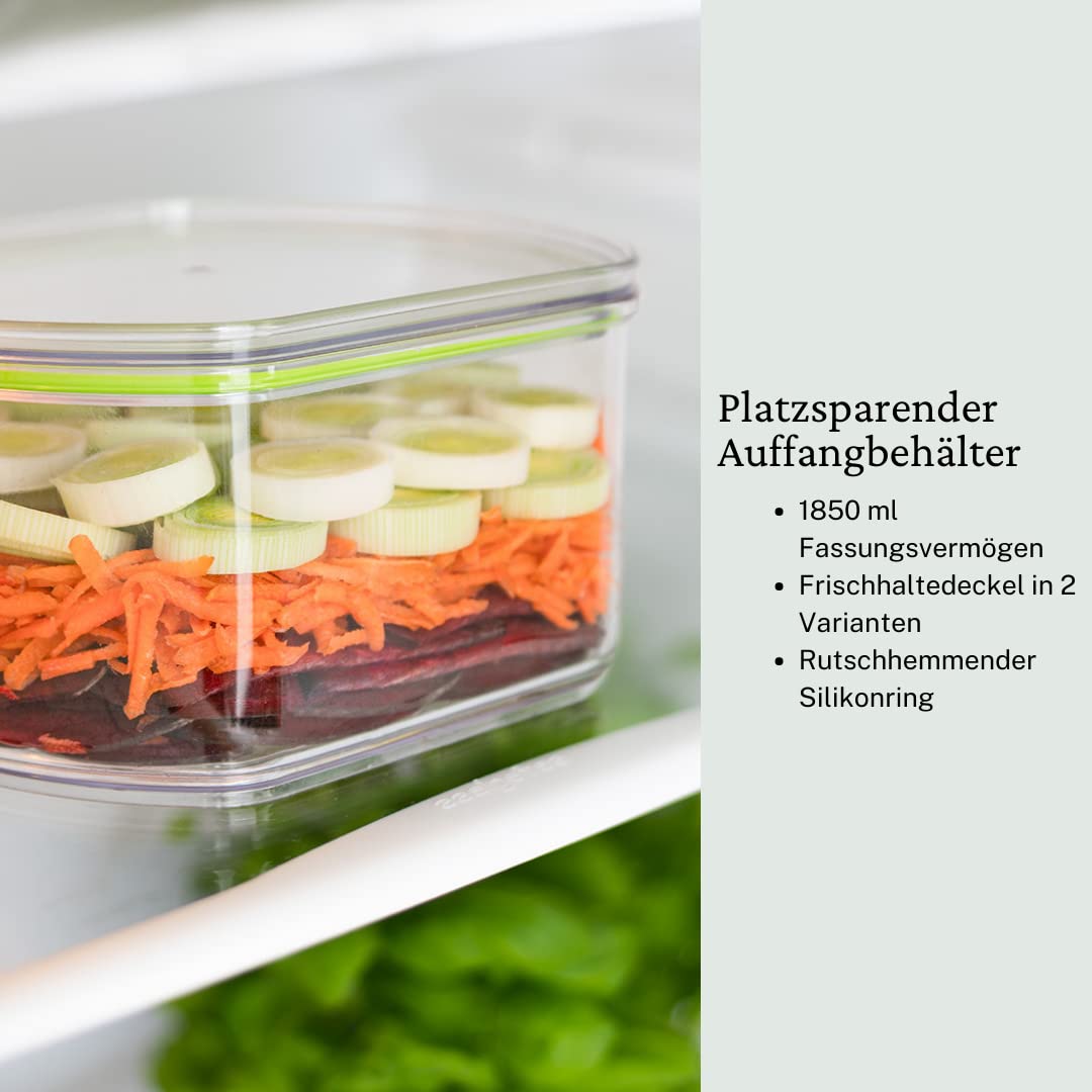 Genius Nicer Dicer Pegasus Gemüsezerkleinerer Deluxe-Set 20-tlg | Handzugdeckel | geringer Kraftaufwand | Gemüseschneider für schnelles & sicheres Arbeiten + Salatschleuder…, Grün