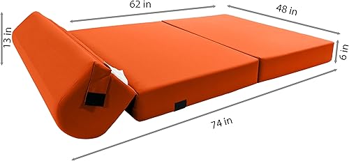 Miniatura 319 de Sofá cama plegable color gris de espuma, 6 pulgadas. Grosor x 32 pulgadas, ancho x 70 pulgadas. Cama de Invitados, cama plegable con espuma de alta