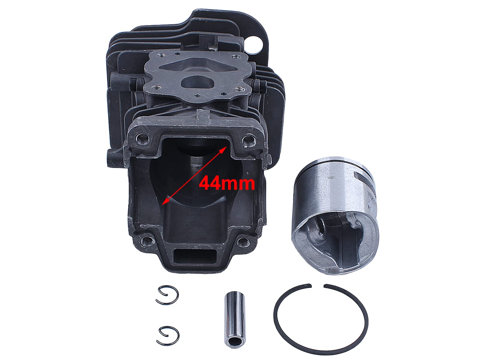 Kit de segments de piston de cylindre de 44 mm pour Jonsered CS 2245 CS2250 S pour Husqvarna 445 450 450e, cylindre, piston, goupille, anneau, circlip, bougie d'allumage