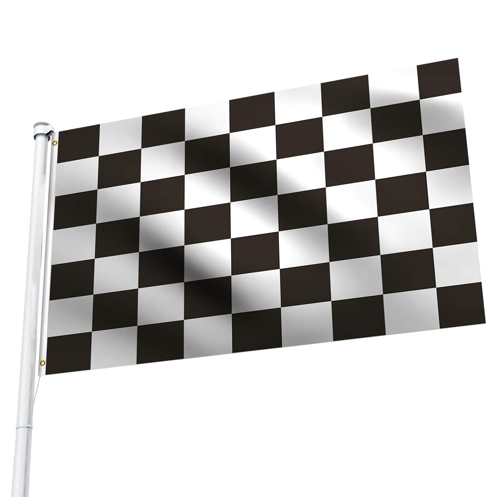 Black and White Checked Flag, 90 x 150 cm Checked Flags, 3 ft x 5 ft, Racing Flags, Racing Car Flag, Birthday Party, Target Flag, Premium Flags, Black and White Checked Flags, Indoor, Outdoor