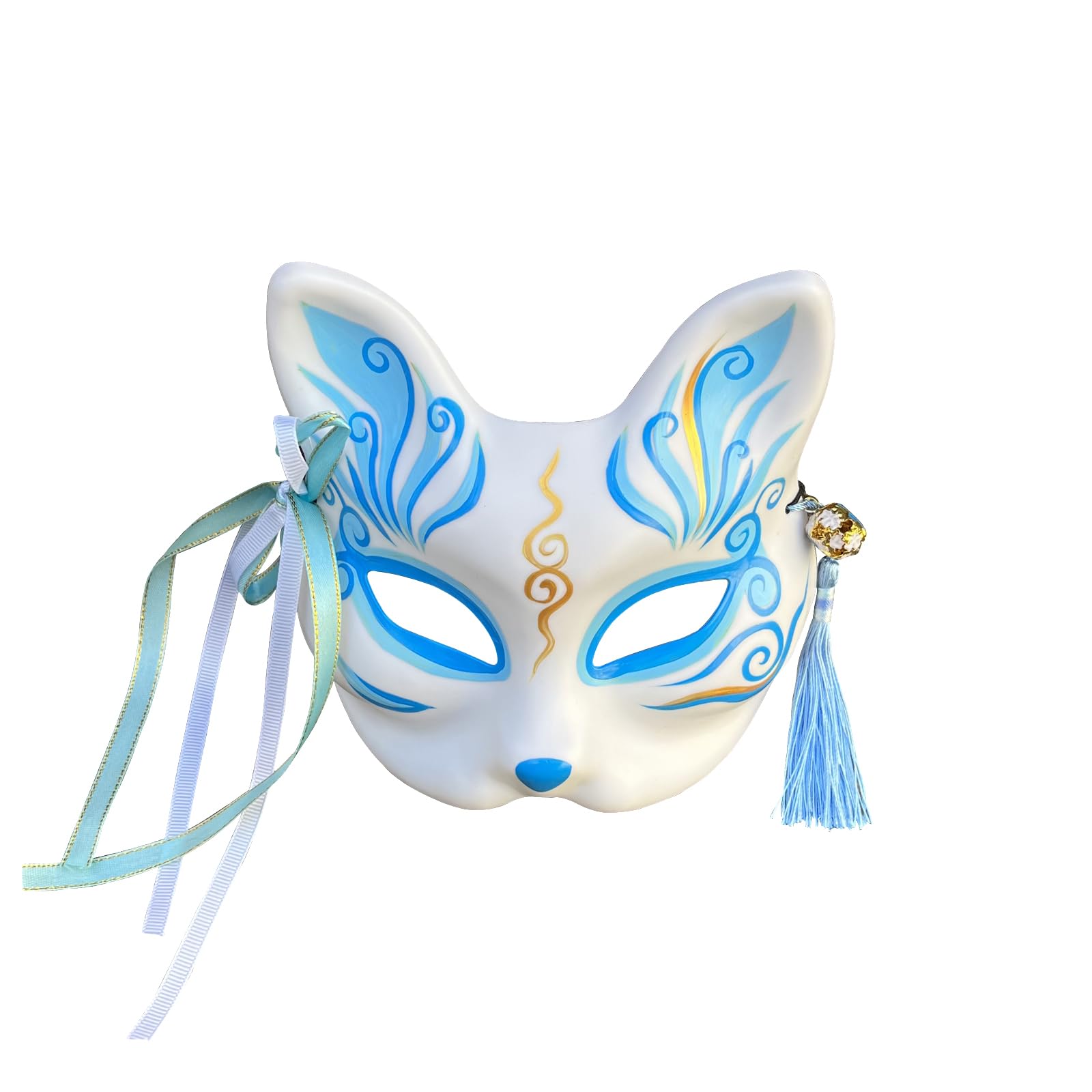 YangYong Japanese Fox Mask Kitsune Masks Traditional Kabuki Cat Costume Animal Cosplay Party (A)