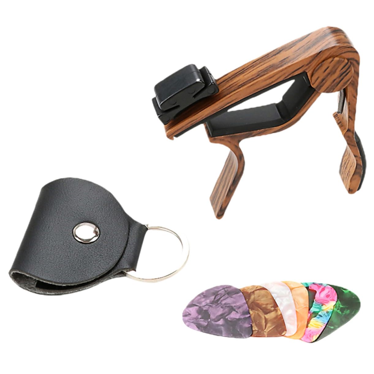 TOYANDONA 3sets Capo Per Chitarra Con Plettri e Portaplettri Accessori Per Chitarra Acustica Elettrica Ukulele e Banjo Inclusi Capo Plettri Portaplettri