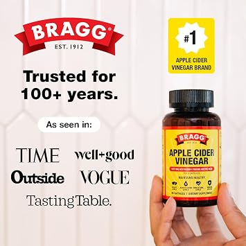 Bragg Organic Apple Cider Vinegar Capsules with Vitamin D and Zinc - 90 Count - Supports Immune System