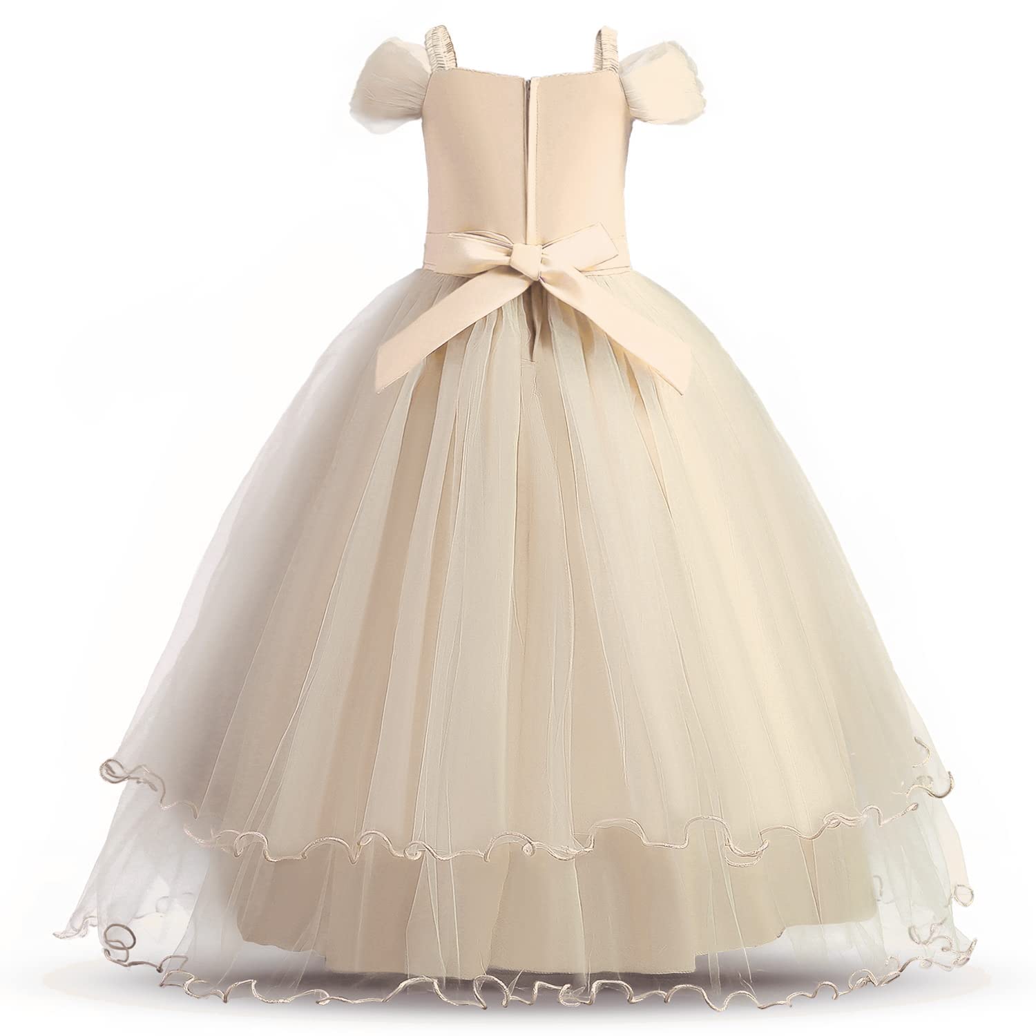 TTYAOVO Mädchen Blume Kleid Festzug Hochzeit Prinzessin Langes Ballkleid