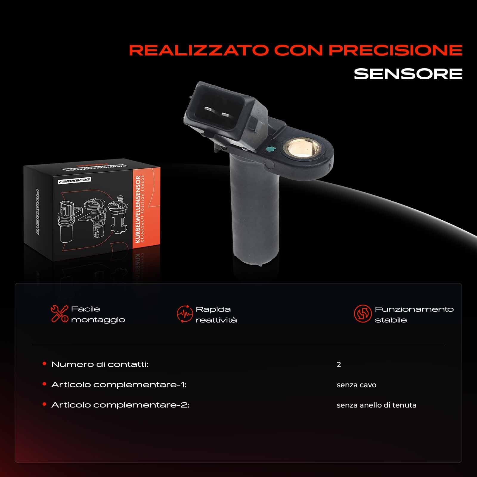 Frankberg Posizione dell'albero Motore Sensore dell'albero Motore 2-Poli Compatibile con Focus Turnier DNW Focus DAW DBW KA RB Fiesta IV Sì JB Focus Berlina DFW Replace# 1E0018221