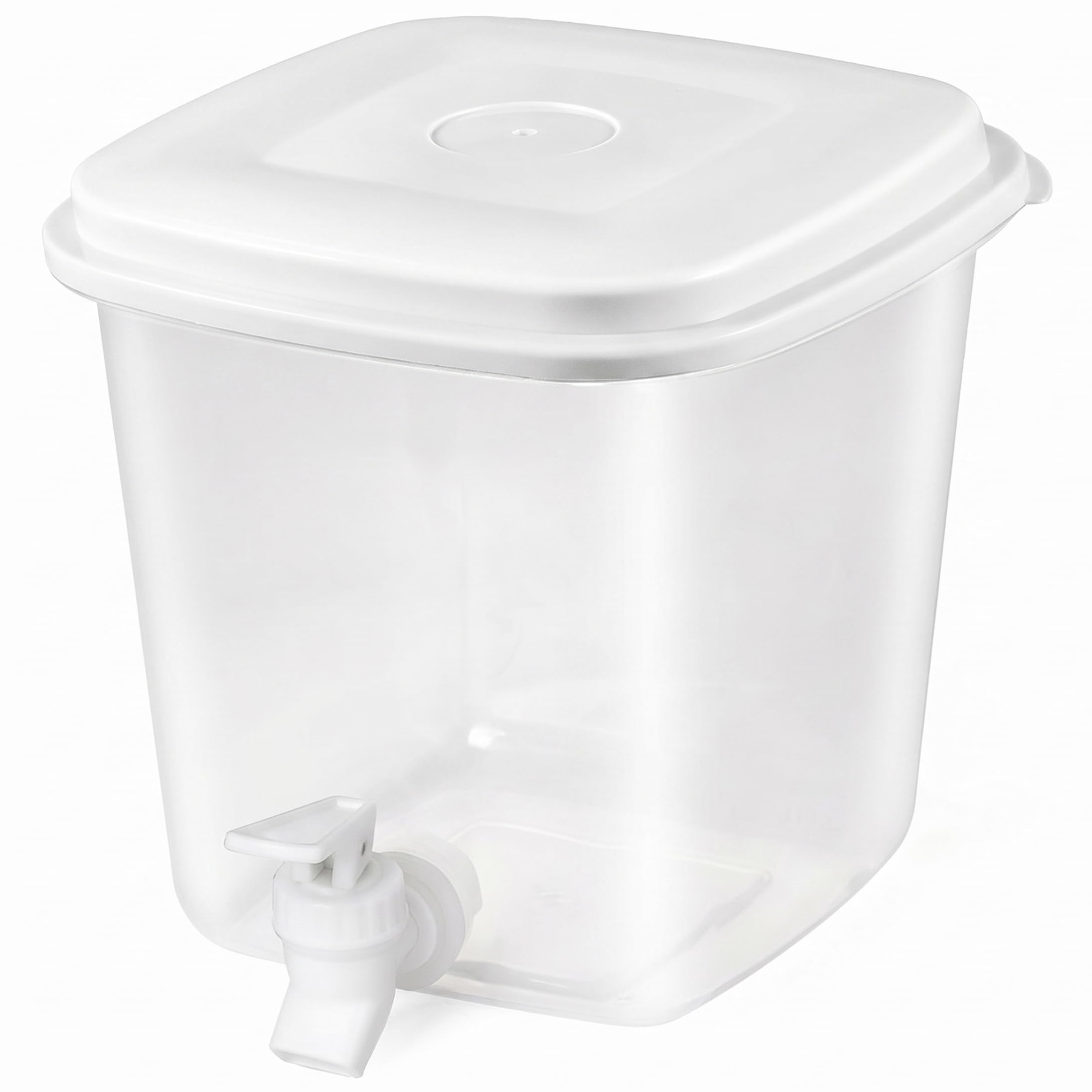 Perodlly Plastic Drink Dispenser With Spout, 3.5l Square Fridge Drink Dispenser Transparent Sealed Beverage Jug With Lid foer Kitchen.