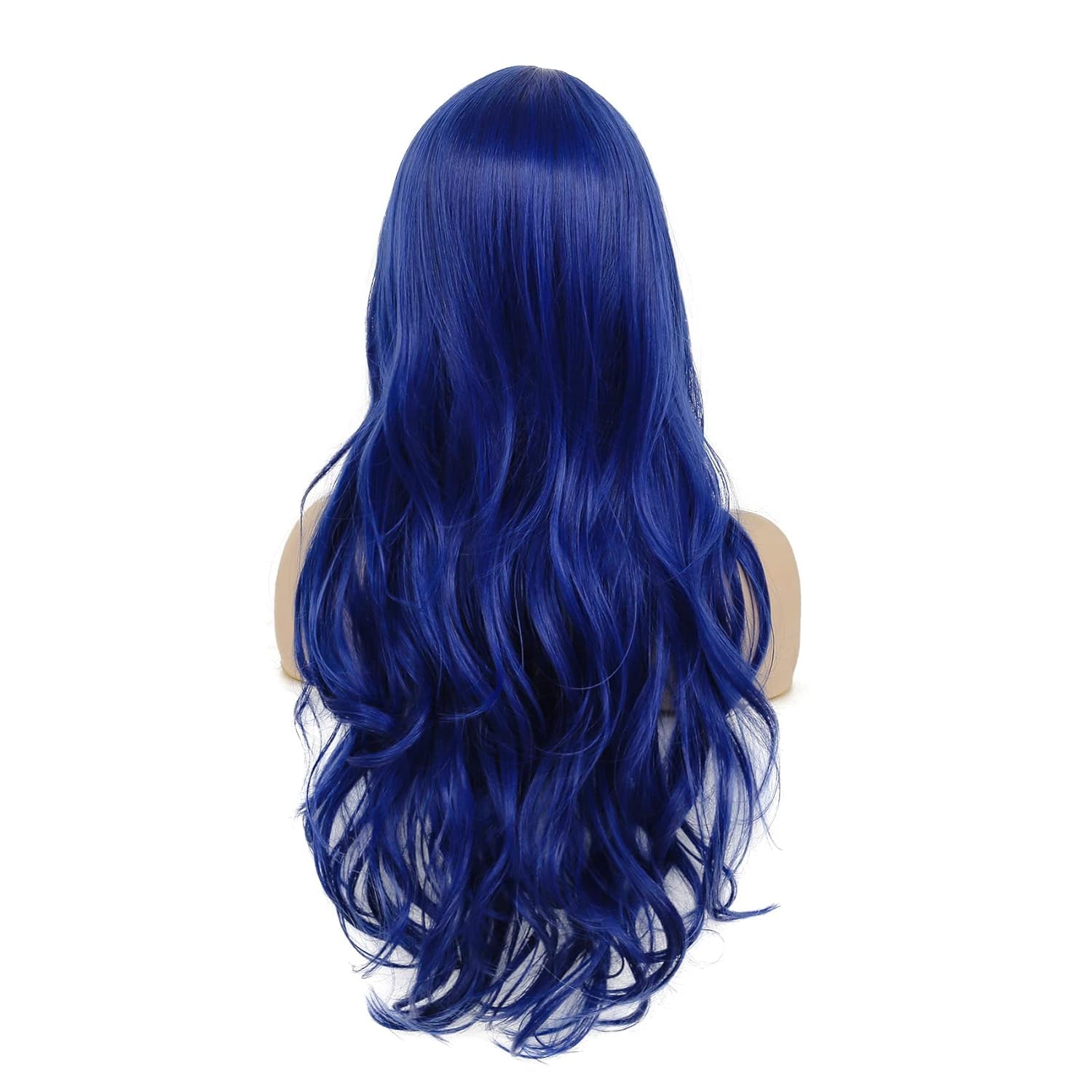 PORSMEER Long Blue Wavy Synthetic Hair Wigs for Women Anime Fancy Dress Costume Halloween Party Cosplay Wig 27 inch Long Replacement Full Wig with Middle Part - Image 3