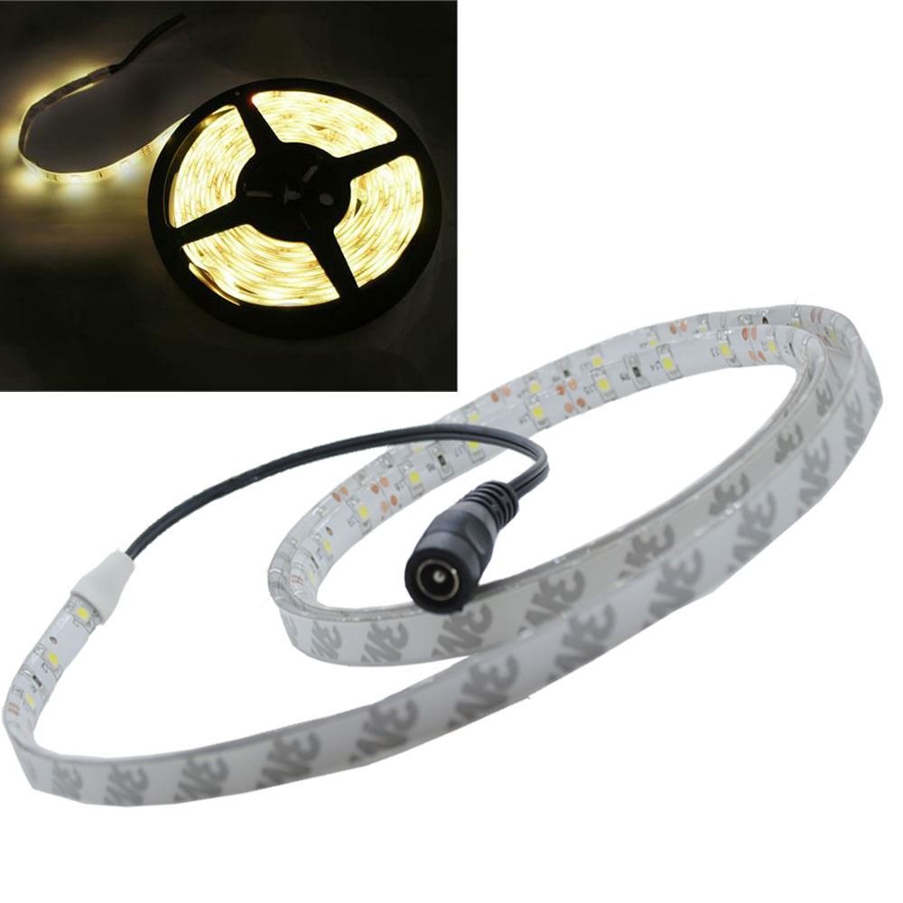 JnDee™ Warm White 1M Waterproof Dimmable LED Flexible Strip, 100CM 1 Metre 60 Bright 5050 SMD LED, 12V Ideal for Gardens, Homes, Aquariums, Cars, Etc 3 Times Brighter Than The 3528Strips
