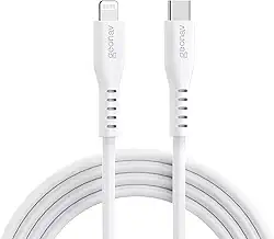 Geonav Cabo de Silicone USB-C para Lightning, carregamento até 38W, Silicone resistente, 1,5m, ESLICSWT, Branco