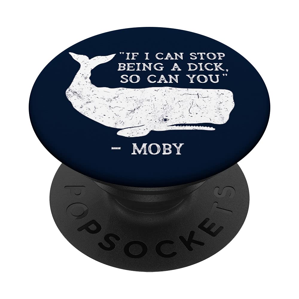 Moby Dick | Herman Melville | Funny Retro Sperm Whale PopSockets Swappable PopGrip