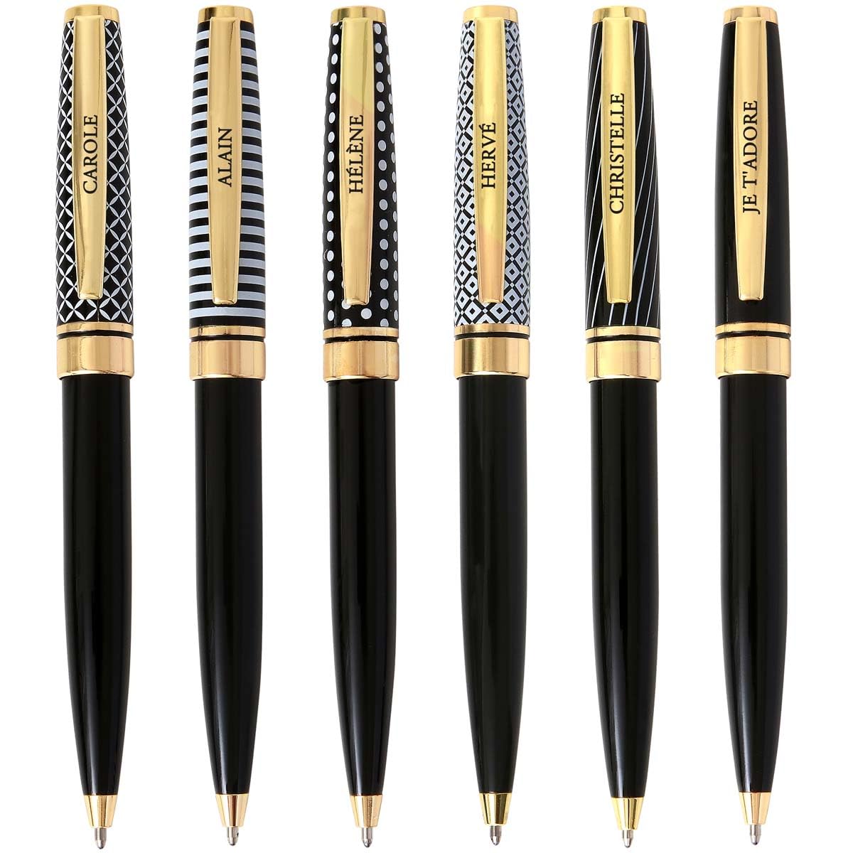 La carterie 76000820 penna sfera retrattile serie Black & Gold con messaggio su Clip L