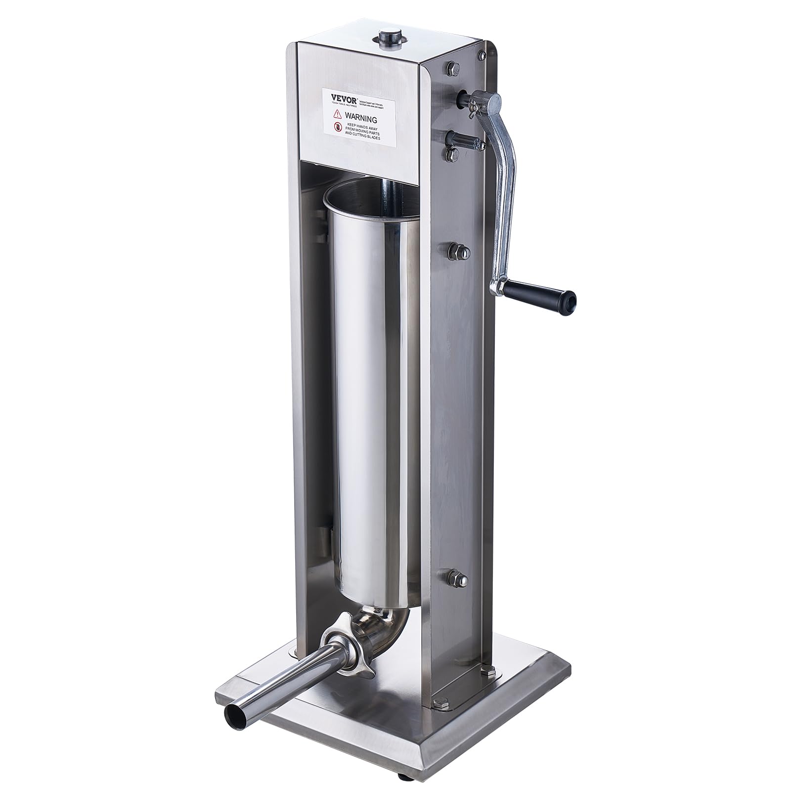 VEVOR Insaccatrice Manuale per Salsicce 7 L Macchina per Salsicce Verticale a Doppia Velocità, Realizzata in Acciaio Inossidabile 304 per Uso Alimentare, 5 Tubi di Ripieno, per Cucina, Ristorante
