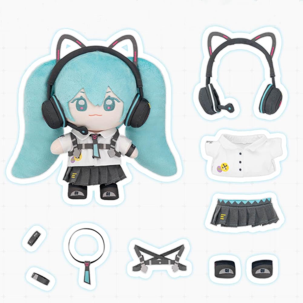 Miku Plüschfiguren, Anime, Miku, gefüllte Plüschfigur, 20 cm, stehender Charakter, weiches Anime-Kissen, Heim-Plüschkissen, Sofa, Dekoration, Bettwäsche, Geschenk