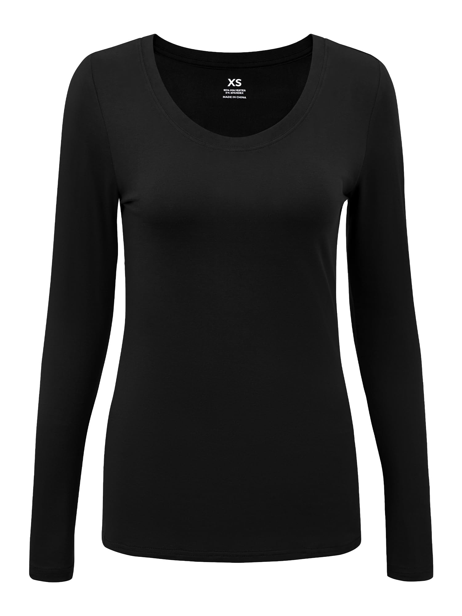 Underscrub Long Sleeve Women - Scoop Neck Scrubs Undershirt Soft Stretch Fitted Top