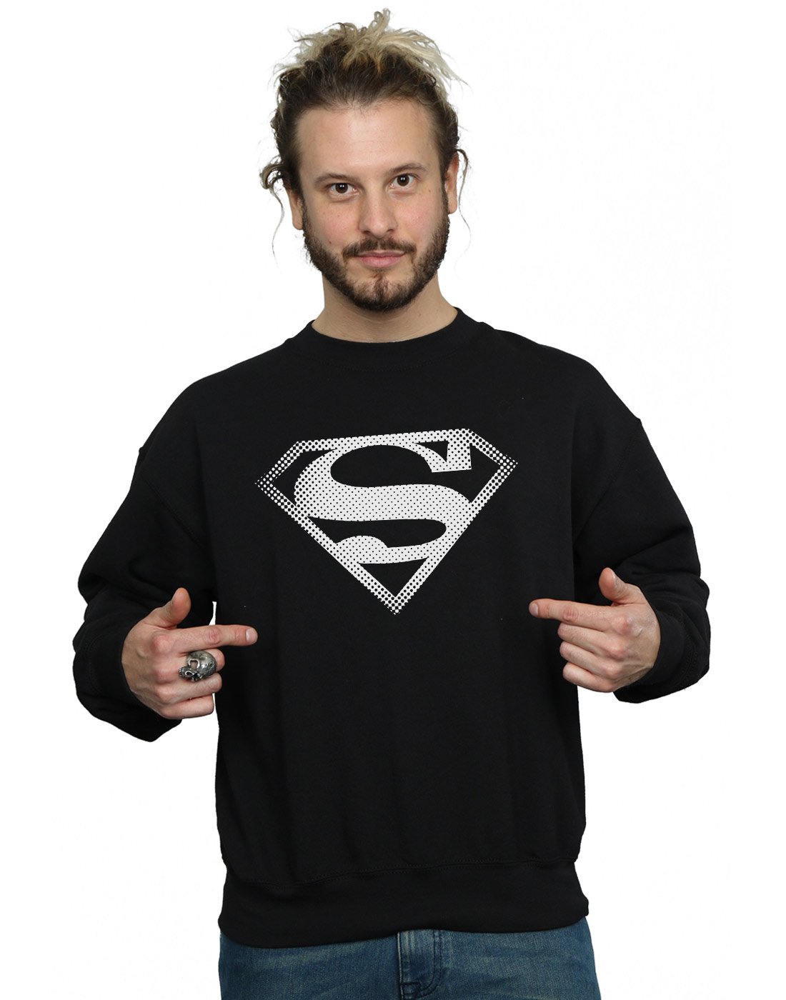 DC Comics Superman Spot Logo Sweatshirt Black XXL - 50% Cotton 50% Polyester