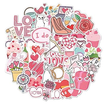 Amazon.co.jp: 100枚 ステッカー ハート ピンク かわいい 防水