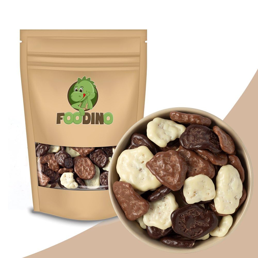 Bananenchips Schokomix 1kg - knusprige Bananen Chips - umhüllt mit weißer, Vollmilch- & Zartbitterschokolade - schonend geröstet in Kokosöl - fruchtig & knackig - Foodino (1kg - 5kg) (5 kg)