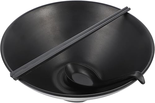 Hemoton 1 juego de tazones de ramen cucharas mezcladoras palillos japoneses ensaladera con tapa Pho cuencos de cerámica cuencos de mezcla de ramen