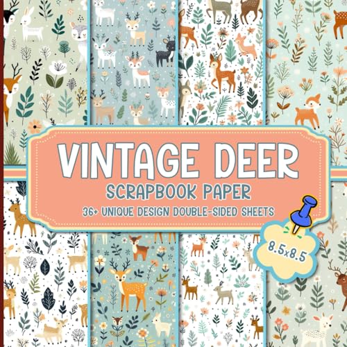 Vintage deer scrapbook paper: vibrant fall themes for scrapbooking