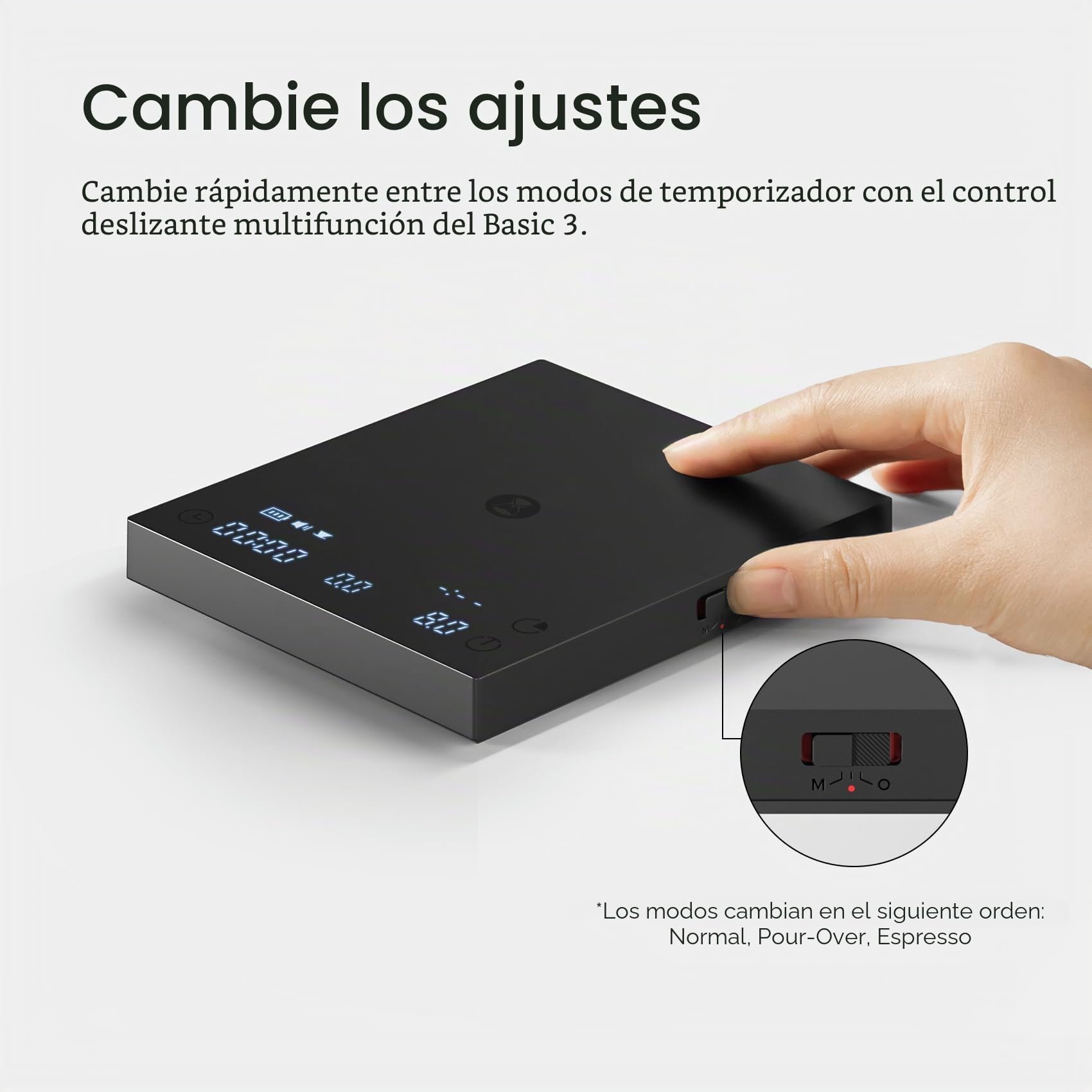 TIMEMORE Báscula de café Basic 3.0 con temporizador y relación/caudal, onz/kg conmutable, digital, para espresso y pour-over, color negro