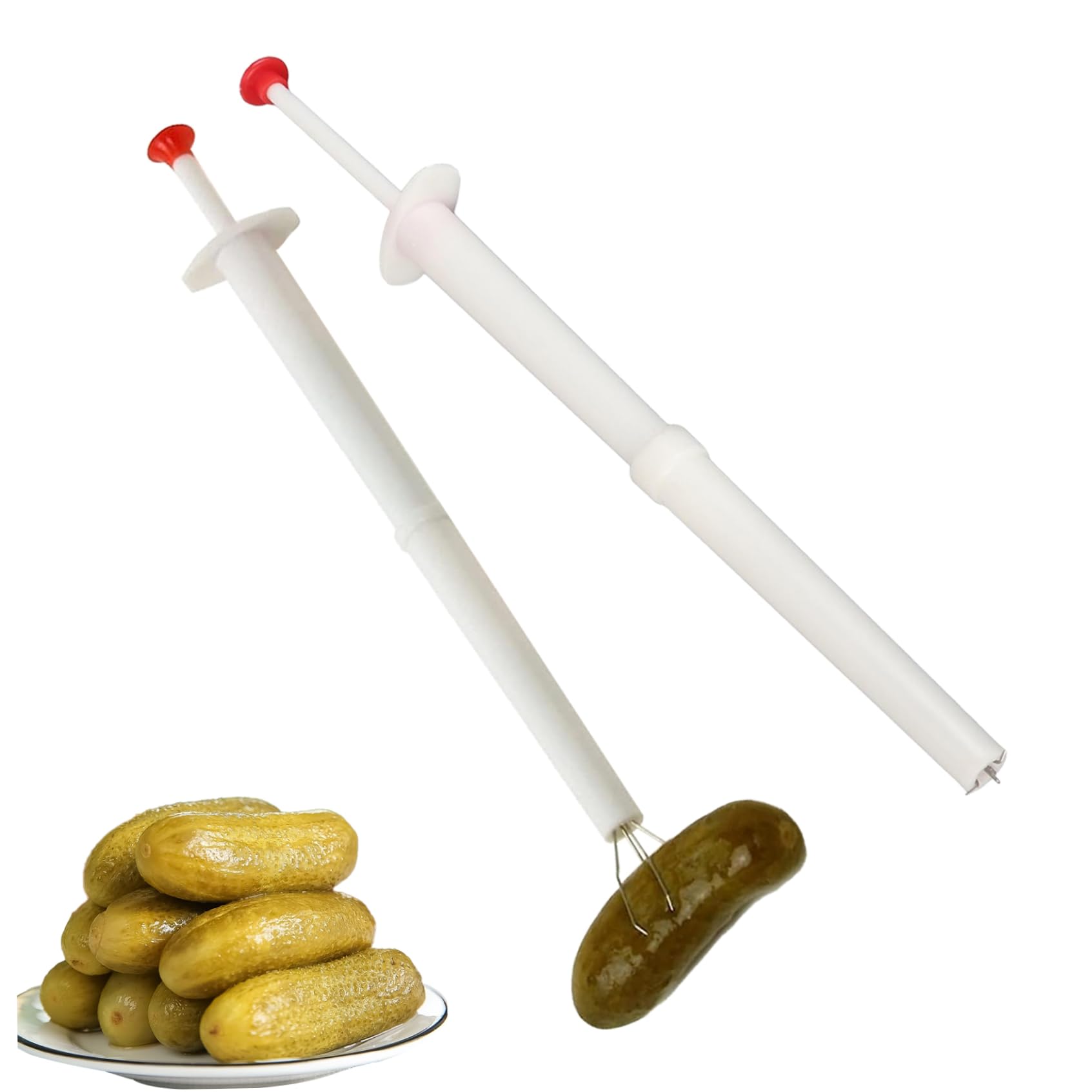 Hintyne Pickle Grabber Pickle Fork 2PCS 7.87 Inch Grabber Stainless Steel 4-Claw Flexible Pincher Kitchen Food Tool for Olives, Beets, Peppers