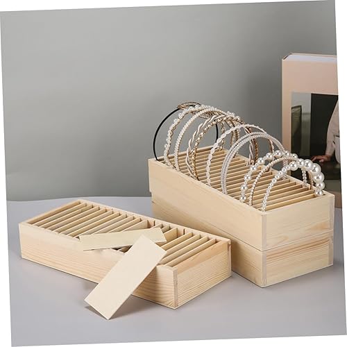 Miniatura 2 de Didiseaon Divisores de tarjetas de visita Soporte de joyería Soporte de diadema Soporte de madera para oficina de almacenamiento de tarjetas