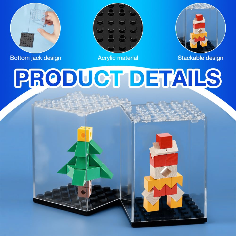 12 sztuk akrylowych gablot, akrylowa gablota, akryl do układania w stos, miniaturowe gabloty, etui do przechowywania klocków do figurek