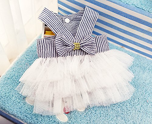 Dog Spring Summer Dress,Fashion Striped Mesh Sweet Puppy Pet Dress Skirt For Dogs Princess Dresses #TOP5