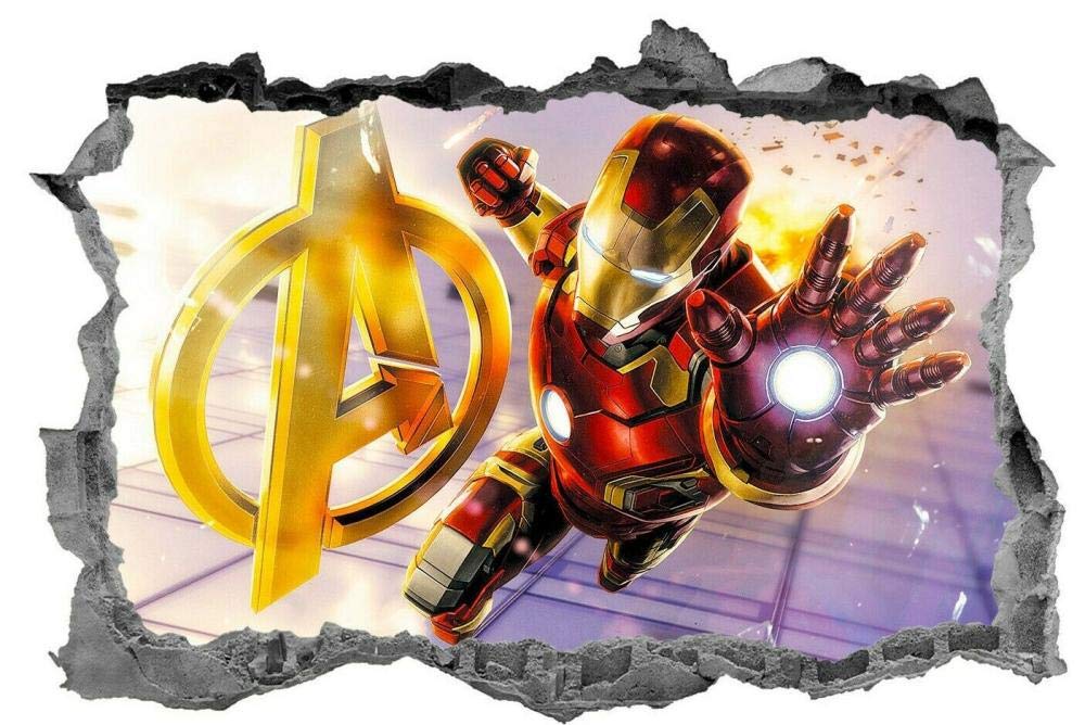 HQSM Wall Sticker"Man,Kids,Sticker,Decal,3D Super Movie Hero,Bedroom,Wall Art,Mural"