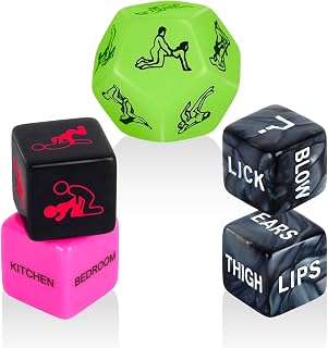 Sex Dice Set, Sex Game Positon Dice Adult Dice Game for Date Night Positions Game, Couples Sex Toys Positon for Date Night Sex Games Romantic Anniversary & Valentines Gifts (5 Pcs Set)