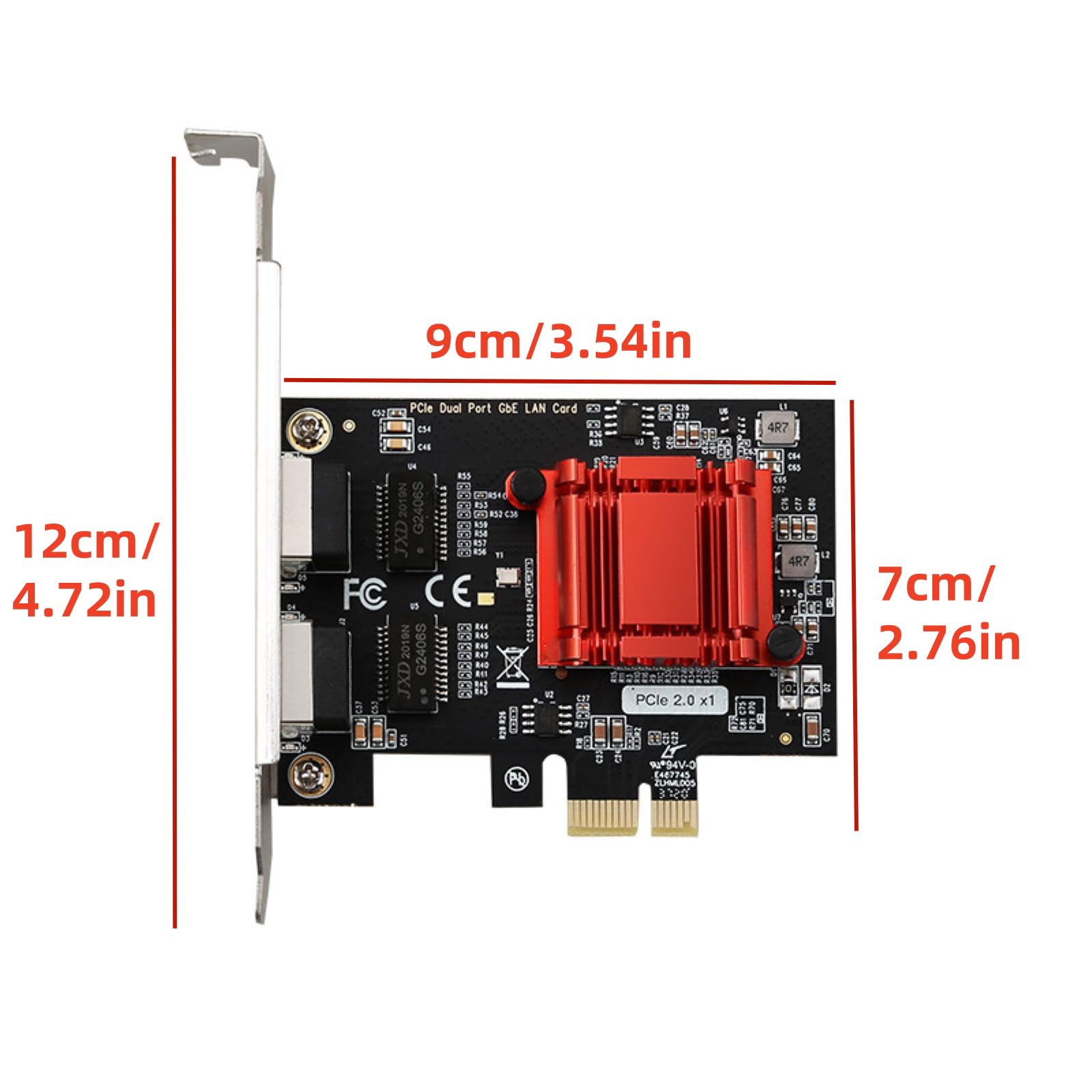 Dwuportowy gigabitowy adapter sieciowy PCIE 1000M PCI Express Ethernet Adapter z niską przegrodą