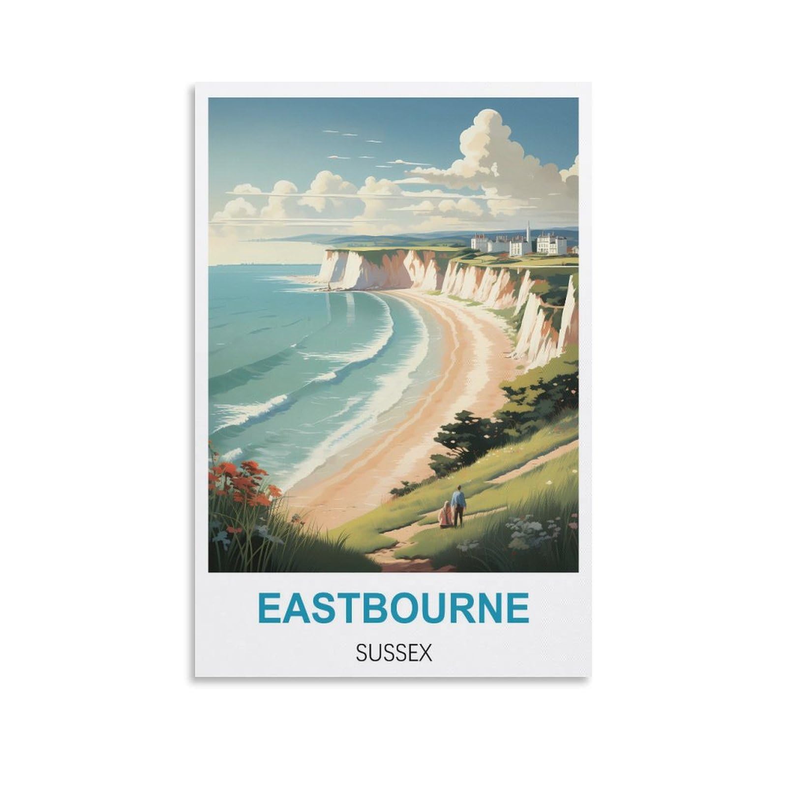 Vintage Metal Tin Signs Eastbourne Sussexs Metal Wall Art Bar Sign for Kitchen Pubs Coffee Metal Wall Decoration 15x30cm