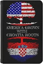 Passport Holder Cover Croatia Croat Croatian Roots and America Grown PU Leather Case Wallet Passport Book Protector for Women Men Flying Travel Fashion Gift