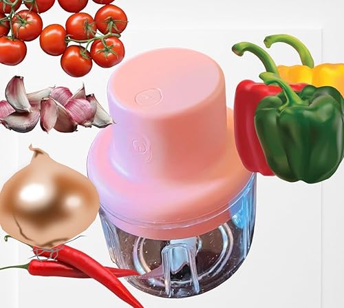 Picadora eléctrica de ajo, mini picadora recargable por USB, picadora de alimentos, procesador de alimentos pequeño, trituradora, rebanadora para