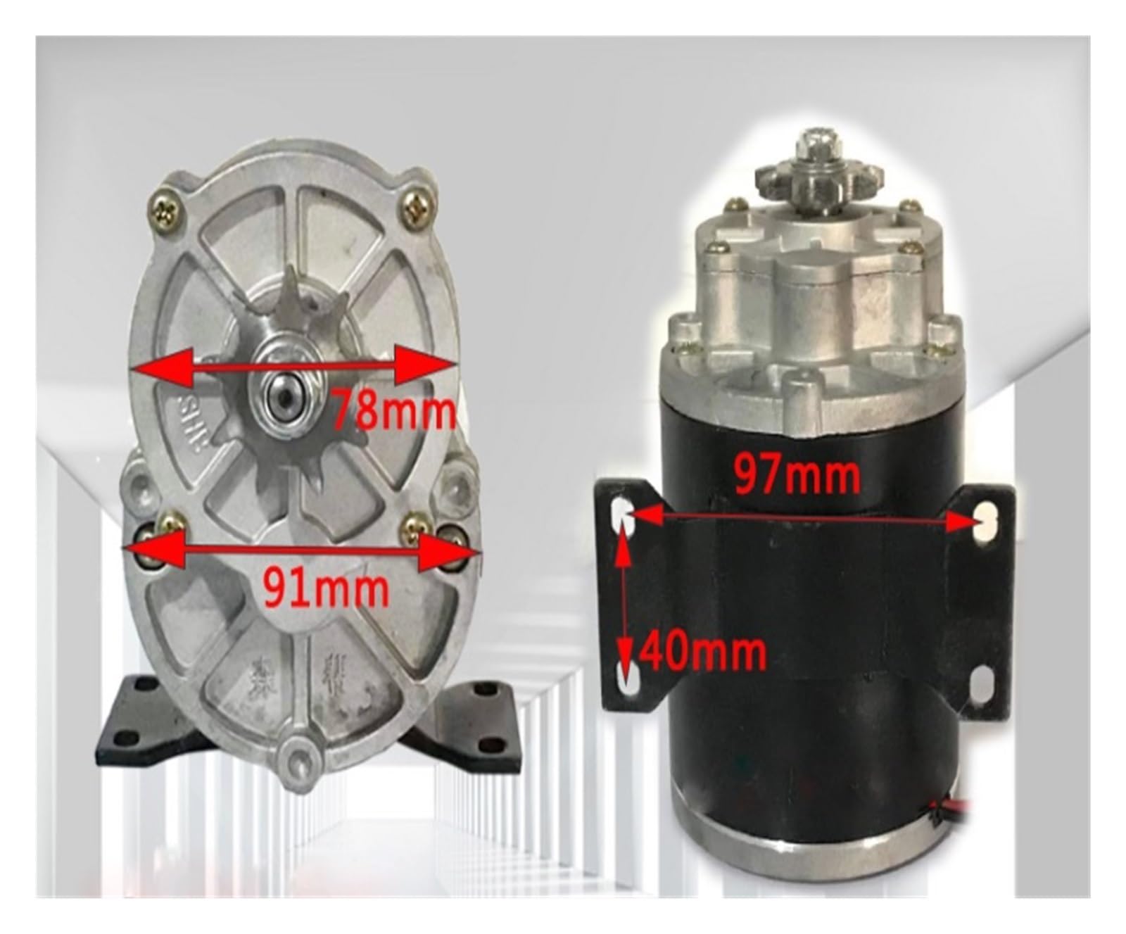 Motor de CC 12V 24V 500W 200 RPM 9 Dientes 14 Dientes