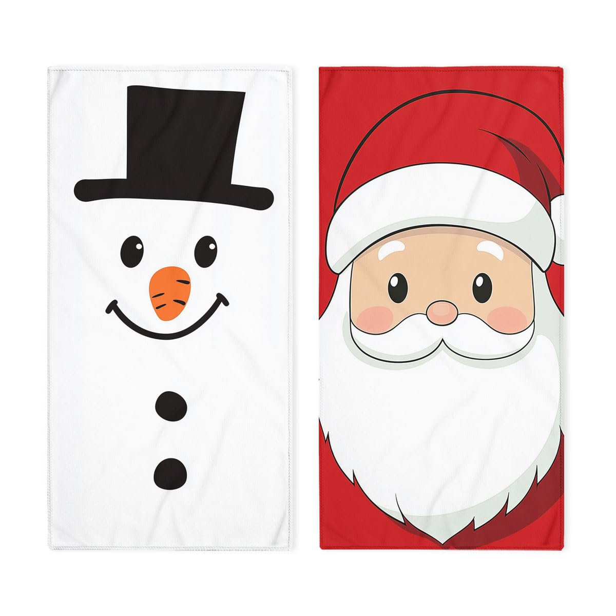 Christmas Bath Hand Towels Absorbent Cartoon Red Santa Snowman Xmas Bath Hand Towels for Bathroom Home Hotel Spa