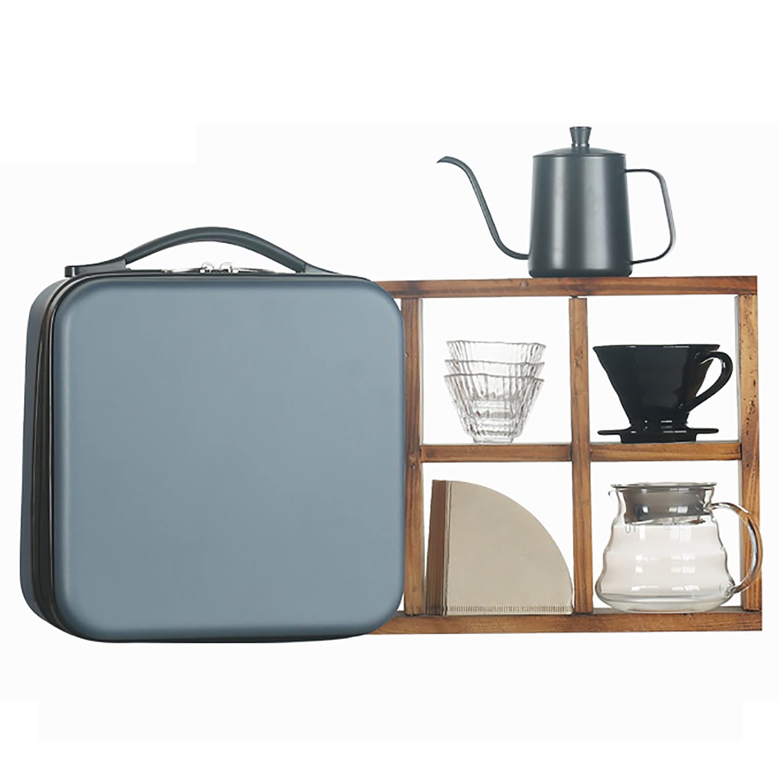 Juego de regalo para cafetera Pour Over – Herramientas de accesorios de café todo en 1, hervidor de cuello de cisne inoxidable 304, molinillo de café, cafetera de goteo V60, filtros, juego de café