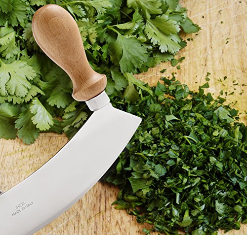 Fantes Mezzaluna Rocking Chopper, Stainless Steel Blade With Beechwood Handles, 9.5-Inch Blade, The Italian Market Original Since 1906 #TOP2