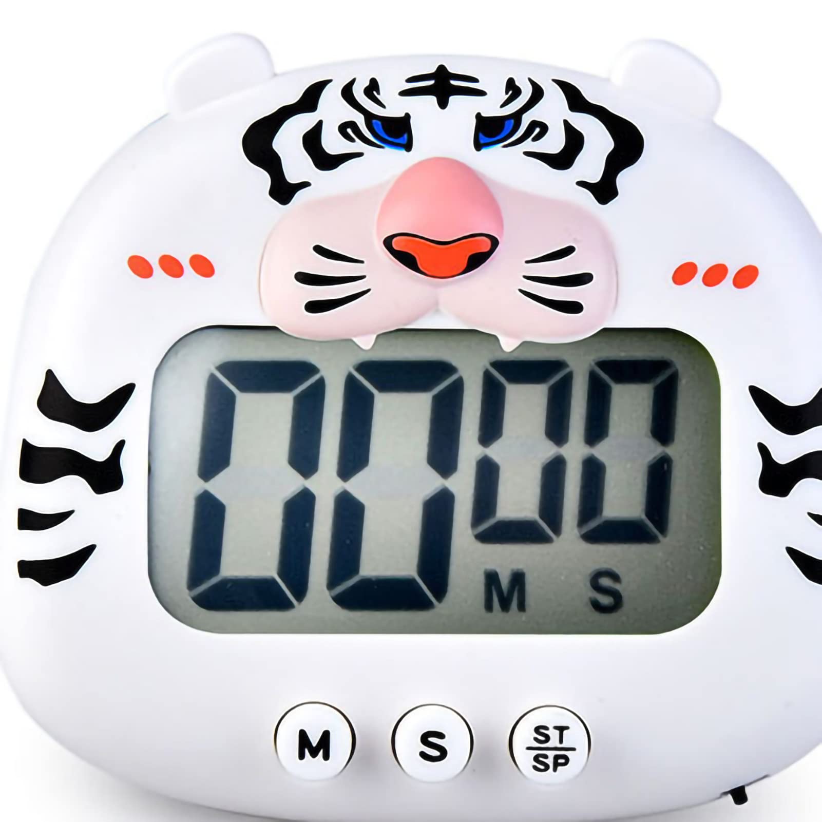 Timer da, Timer per il Conto Alla Rovescia con Animali Simpatico Cartone Animato, Orologio Visivo a Grande Schermo LCD, Timer da Digitale Portatile, Sveglia da (rosa