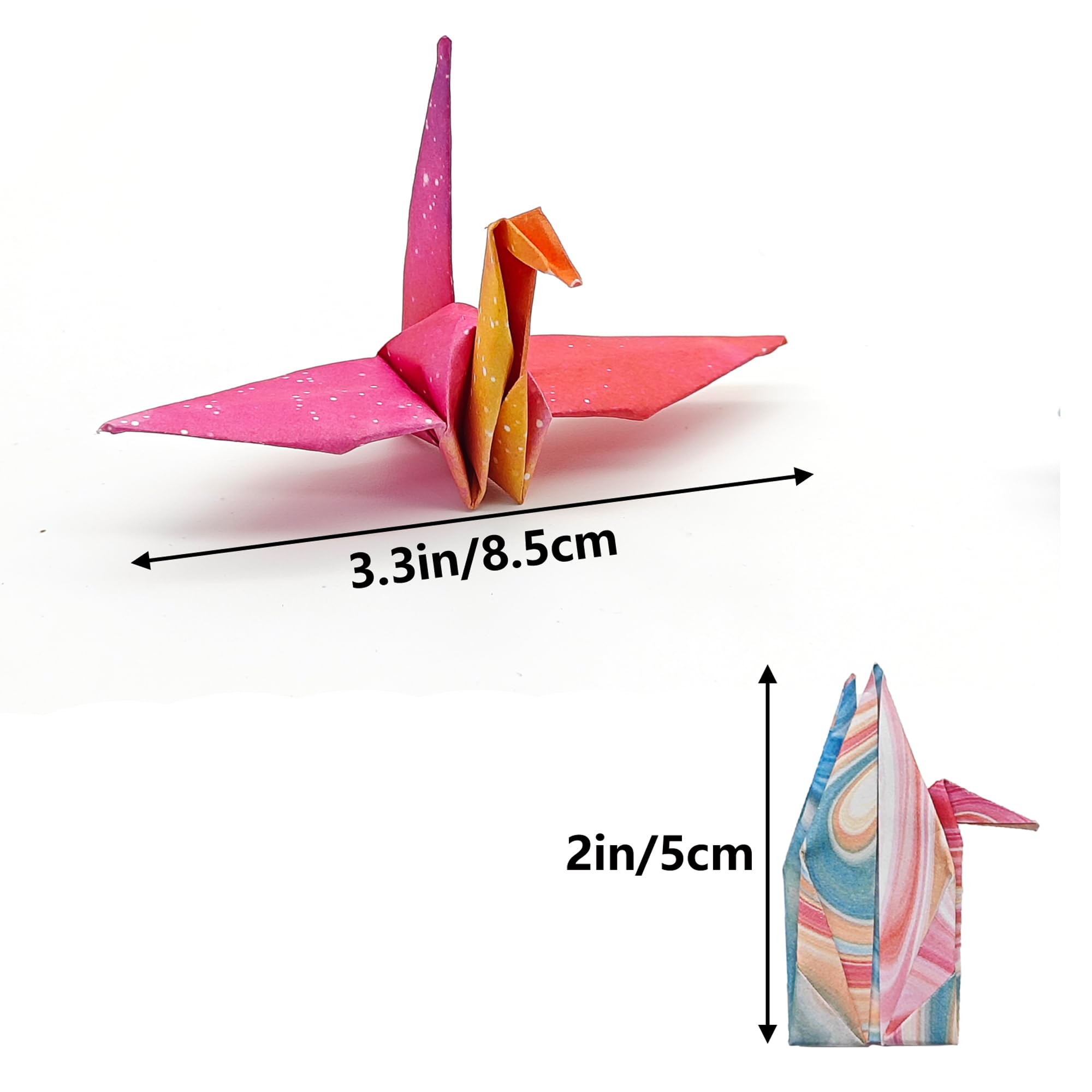 Grullas De Papel Para Origami 48 Piezas Doble 8 Colores