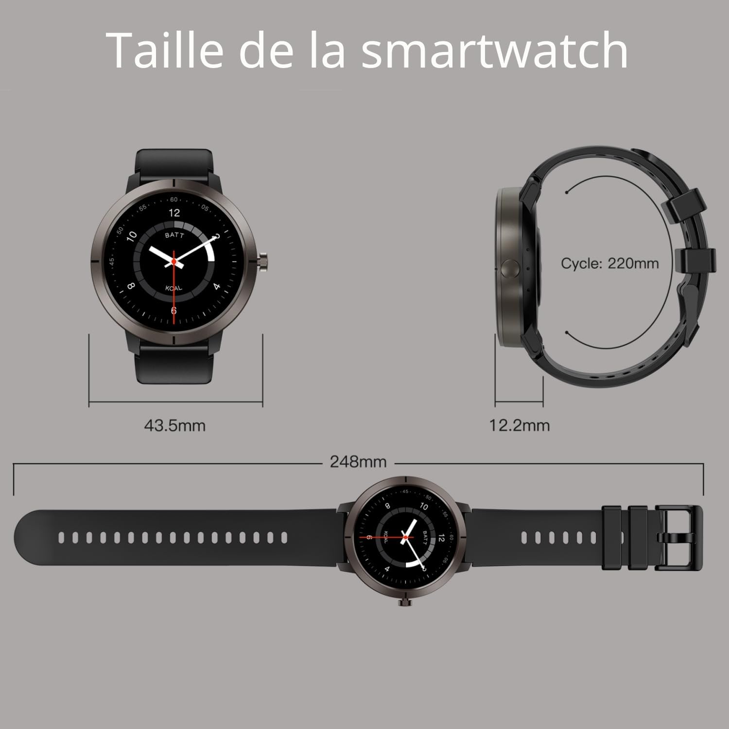 AIEK Montre Connectée Femme GPS, Écran AMOLED 1.32" Étanche Smartwatch Sport, Android iOS, Idéal pour la Randonnée/la Course à Pied/la Natation,Santé Au Féminin/Fréquence Cardiaque/Sommeil (Or)