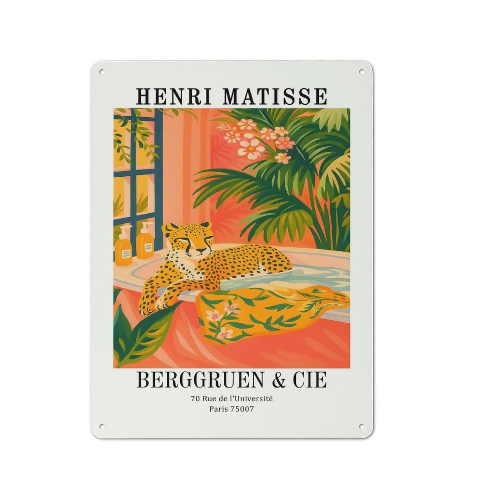 Smart Henri Matisse Berggrruen & Cie Office Metal Sign 40x30cm, Creative Space Decor for Home Office, Reading Corner Or Bedroom